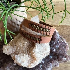 LUCKY 🍀 BRAND leather & beads bracelet